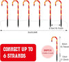 ROCEEI 30-PC Solar Power Candy Cane Christmas Pathway Markers 15.6-inch
