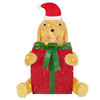 Home Accents Holiday 3-FT Yuletide Lane LED Golden Retriever in a Gift Box