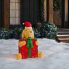 Home Accents Holiday 3-FT Yuletide Lane LED Golden Retriever in a Gift Box