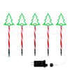 5-Pack Christmas Tree Pathway Light Green Tree on Candy Cane Stake