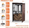 Firewood Storage Cabinet 2-Tier with Waterproof Cover for Logs Backyard Use