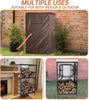 Firewood Storage Cabinet 2-Tier with Waterproof Cover for Logs Backyard Use