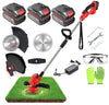 SANJIAN Electric Weed Eater, Grass Trimmer, Edger Lawn Tool 8in Cutter 3 Batteries