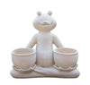 Large Frog Yoga Statue Outdoor Resin Garden Planter 24-inch Ivory