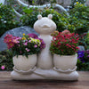 Large Frog Yoga Statue Outdoor Resin Garden Planter 24-inch Ivory