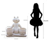 Large Frog Yoga Statue Outdoor Resin Garden Planter 24-inch Ivory