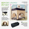 Petique Bedside Lounge Pet Bed, 2 Level Bunk Bed for Medium Size Pets, Zebra Vibes