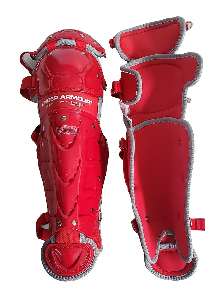 Under Armour Professional Youth Girl's Catcher's Leg Guards 13" Scarlet