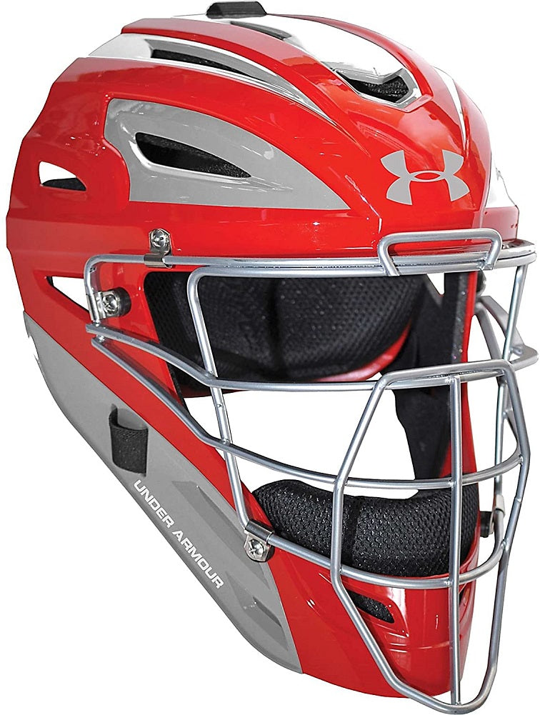 Under Armour Youth Pro Two-Tone Catchers Helmet Scarlet (Age 7-12)