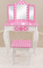 Teamson Kids Fashion Prints Polka Dot Vanity Table & Stool (Pink / White)