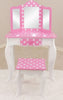 Teamson Kids Fashion Prints Polka Dot Vanity Table & Stool (Pink / White)