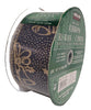 Kirkland Navy Blue Ribbon with Metallic Gold Glitter Christmas Bells 50 Yds 2.5 in