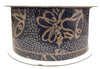 Kirkland Navy Blue Ribbon with Metallic Gold Glitter Christmas Bells 50 Yds 2.5 in