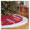 Adjustable Luxury Christmas Tree Skirt, Red & White Applique Christmas Tree