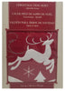 Adjustable Luxury Christmas Tree Skirt Red/White Satin Santa & Deer Scene 60-66"