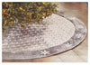 Adjustable Luxury Christmas Tree Skirt Silver with Satin Snowflake
