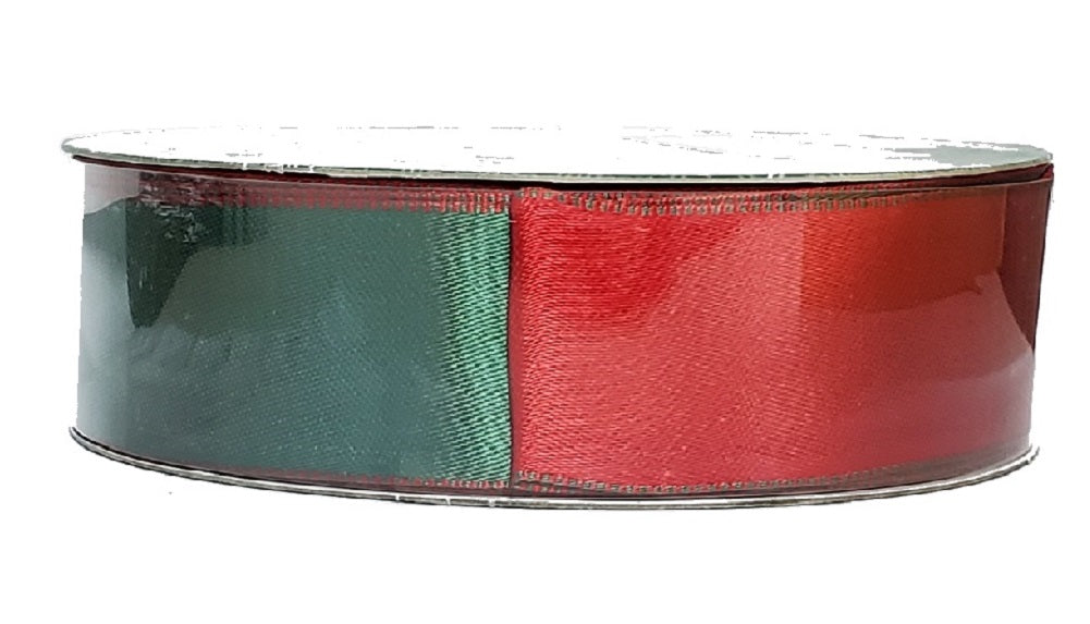 Kirkland Wire Edged Red/Green Double Sided Satin Ribbon 50ydX1.5in (3 ...