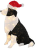 Home Accents Holiday 30 in. Pre-Lit Tinsel Dog with Santa Hat
