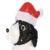 Home Accents Holiday 30 in. Pre-Lit Tinsel Dog with Santa Hat