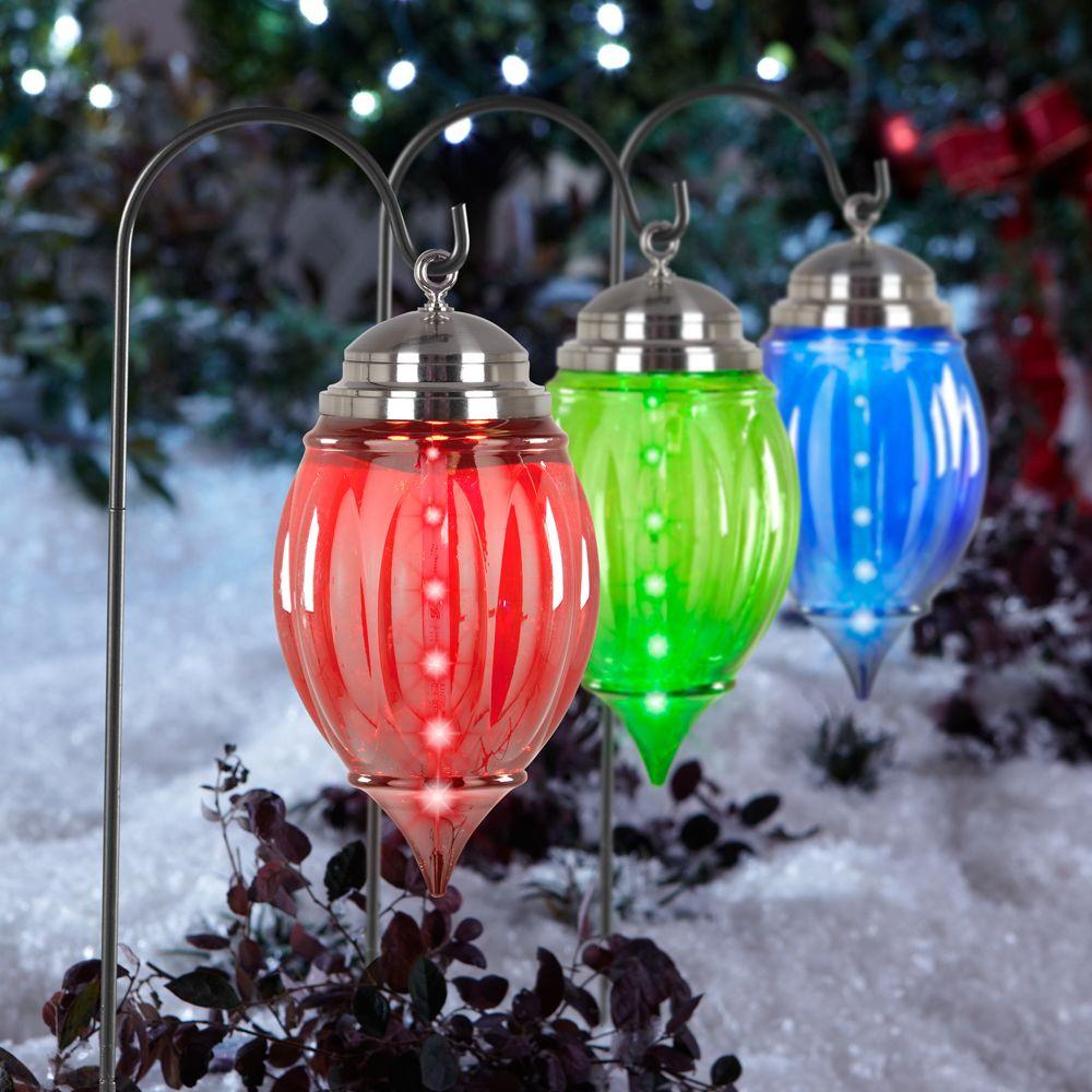 LED Lightshow Multicolor Shooting Star Pathway Ornaments (Set of 3 ...