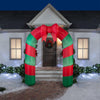 Home Accents Holiday Inflatable Archway Red Green Striped with Bow Lighted