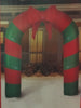 Home Accents Holiday Inflatable Archway Red Green Striped with Bow Lighted