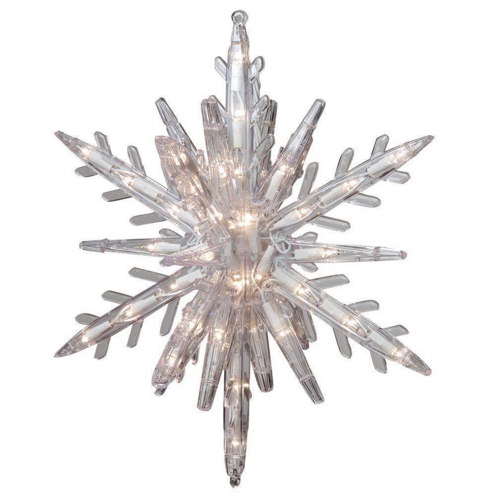 GE 10.75 in. 108-Light 3D Hanging Star with Clear Random Sparkle Lights, 3-pc