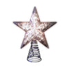 Home Accents Holiday 8.5 inch Silver Mercury Glass Star Tree Topper with 10 Mini Clear Lights and 30 inch Cord