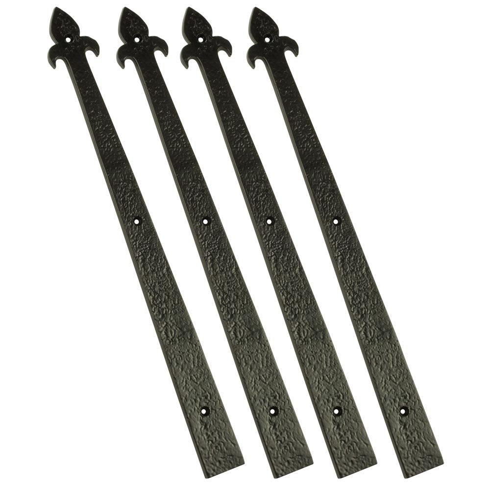 Crown Bolt Premium Style Decorative Garage Door Hinges, Black (4-Pack)