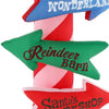 Home Accents Holiday Inflatable 8 ft. Lamp Post Featuring Three Colorful Signs
