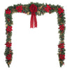 Home Accents Holiday Burgundy Poinsettia 17ft Decorated Unlit Garland