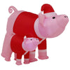 Inflatable 6 FT Pre-lit Christmas Holiday Pink Pig with Small Pigs