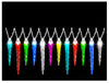 Synchro Lights LED Christmas Multi-color Icicle String Light Set 12-Count 12.5 FT