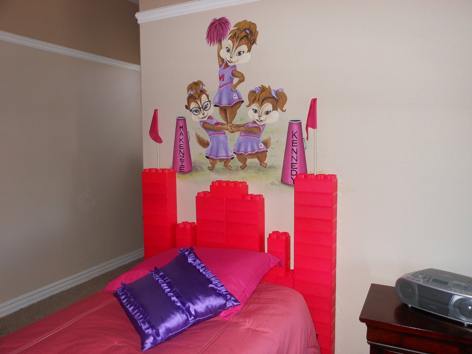 96pc Jumbo Blocks Twin Headboard Pink Furniture Set by Kids Adventure
