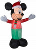 Disney 6 FT Tall Mickey Mouse Wearing Santa Hat and Scarf Airblown Inflatable