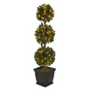 Holiday Living 4-ft Pre-lit Triple Ball Topiary Slim Artificial Christmas Tree