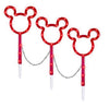 Disney Magic Holiday Mickey Mouse 3-Pack Colormorphing LED Pathway Stakes