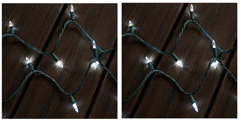 GE Color Choice 150 LED Dual Color Miniature Lights Warm Cool White ...