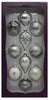 Kirkland Signature 10-Piece Hand-Decorated Glass Ornaments, Silver/White