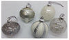 Kirkland Signature 10-Piece Hand-Decorated Glass Ornaments, Silver/White