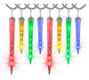LightShow Shooting Star 8-Light Icicle String Light Set Multicolor, 7-ft