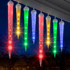 LightShow Shooting Star 8-Light Icicle String Light Set Multicolor, 7-ft