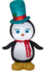 Holiday Time 4FT Light Up Inflatable Penguin with Green Top Hat & Red Scarf