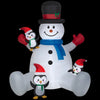 Home Accents Holiday Giant-Sized LED 9.5 FT Snowman with Penguins Scene