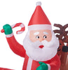Holiday Time 6.5 Ft Wide Santa Sledding with Reindeer Airblown Inflatable