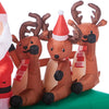 Holiday Time 6.5 Ft Wide Santa Sledding with Reindeer Airblown Inflatable