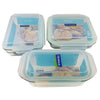 Glasslock 6-piece Rectangle Clear Glass Lidded Bakeware & Storage Set