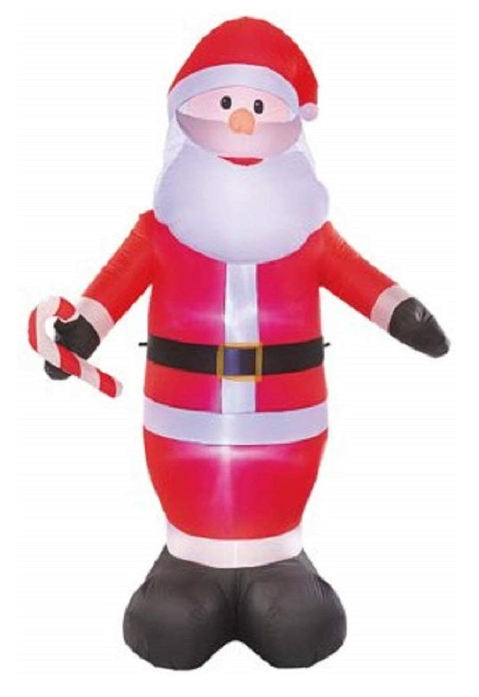 Holiday Time Airblown Inflatable 9 FT Santa Holding a Candy Cane