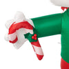 Gemmy 5 FT Tall Airblown Inflatable Peanuts Snoopy as Elf Holding a Candy Cane