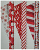 Double-Sided Holiday Gift Wrap Paper 180 Sq Ft 3-Pack Red/Stripe/Silver